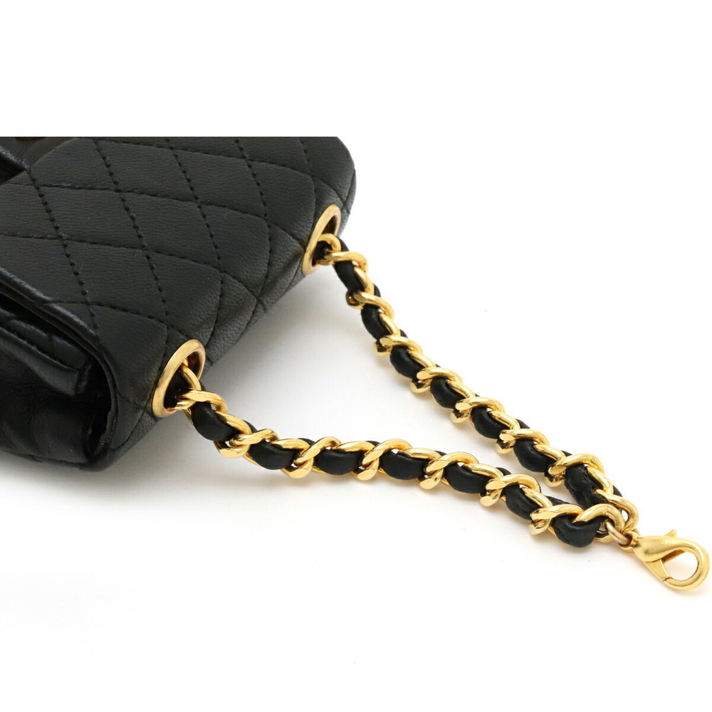Chanel Matelasse Coco Mark Chain Bag Charm Leather Black Gold - Picture 4 of 8